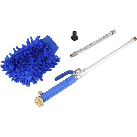 Nettoyeur Haute Pression Buse Pulvérisation Jet d'Eau pour Lavage Auto Tuyau Jardin Outil Bleu (1/5)