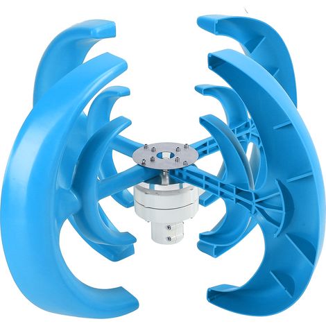 Éolienne 1200W 4 pales Générateur AC Moteur Solaire Lanterne Double Couche Bleu 12V Kit (1/5)