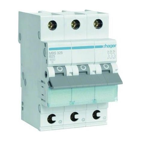 Hager Leitungsschutzschalter 3p. B-25A, 6kA, 3M QC MBS325 (1/5)