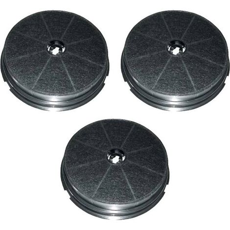 SOS Accessoire Lot de trois filtres charbon rond type 180 CR300 190X40 mm pour Hotte ARISTON HOTPOINT CR300, 484000008647