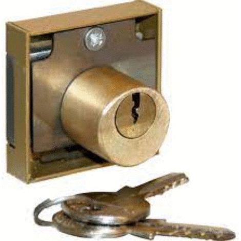 Devismes Cerradura en superficie 3 pasadores bronceado 40x40 mm