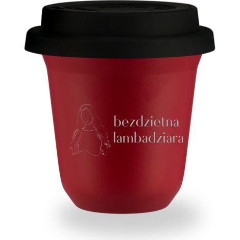 80 ml roter Becher „Childless Labadziara“ mit schwarzem Deckel