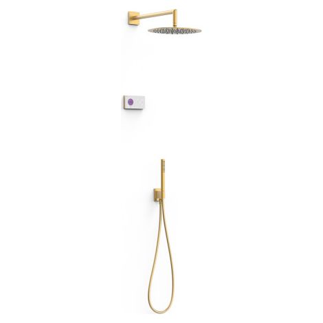 Kit robinet thermostatique électronique encastré à 2 voies Shower Technology Or Mat 24K - TRES 09286558OM