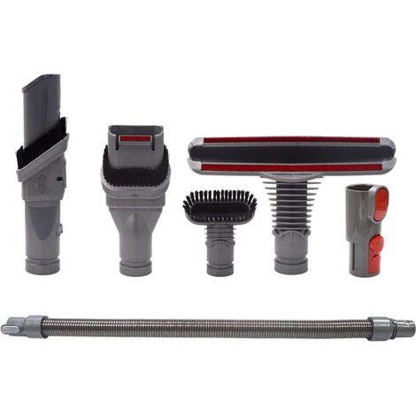 Bürsten-Zubehörset mit Schlauch für Dyson V8 V7 V6 V10 SV10 SV11 Staubsauger mit Adapter, Komplettes Reinigungsset für Dyson V6 DC45 DC35 DC52 DC29 DC62 DC33 DC34 (6 in 1)