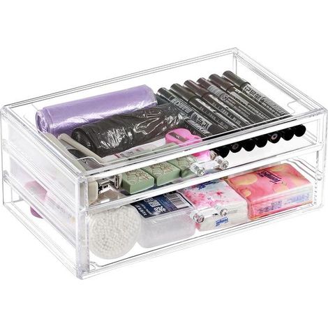 Boîte de rangement empilable en acrylique transparent, pour la maison, la chambre ou le bureau.-AquaForge (1/5)