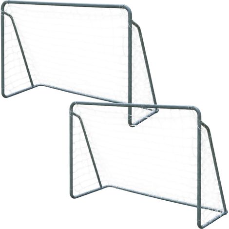 Football Goal with Net, Steel Frame, 240cm Soccer Goal 2-Pack (1/2)