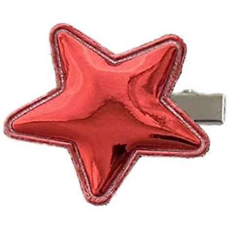 Joli clip cheveux étoile PU cuir, barrette sucrée, pince latérale crabe rouge, accessoire coiffure tendance, idéal pour femme et fille. (1/4)