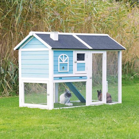 natura Kleintierstall, 2 Etag. 156 110 80 cm, blau/weiß (1/4)