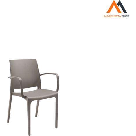 SEDIA IN POLIPROPILENE 'VOLGA ARMCHAIR' taupe