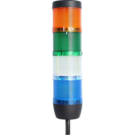 STEX24 Signalsäule blau-weiß-grün-gelb, 70mm, 24V AC/DC, LED-Dauerlicht Kabel 0,6 Meter, SS70-OB4/24 112 Anschlusstechnik: Anschlusskabel - 1 Stück (1/2)