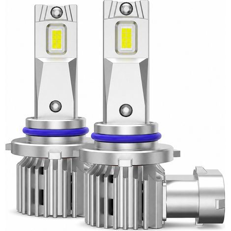 Lampadina LED per fari auto H4 argentata, installazione diretta, 64 W, 6400 lm, 8 LED a doppia faccia (1/5)