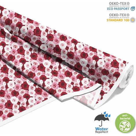 OUTDOOR DEKOSTOFFE OXFORD - Motiv Rote und rosa Rosen