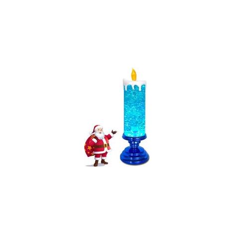 Noël Spinning flash led bougie électronique, imperméable à l'eau, rechargeable par USB, bougie sans flamme changeant de couleur, eau de fête de Noël, mariage, vacances, décoration à la maison, Base Bl