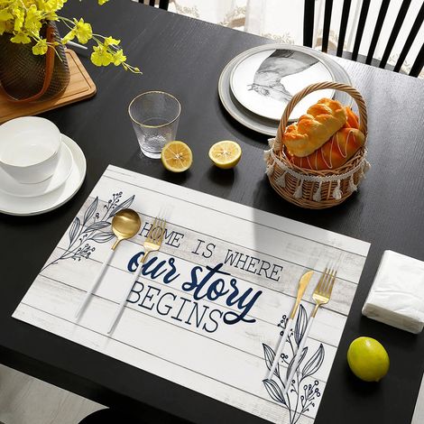 Hot-selling PVC placemats, non-slip, waterproof, heat-insulating, letter series, hotel restaurant Western-style placemats - Letter design - 6 - Leather printed with color 3045CM