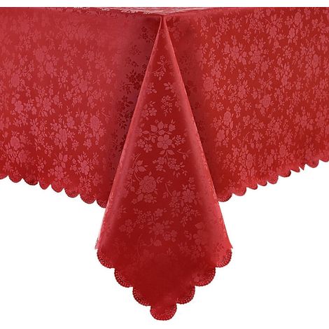 Nappe en toile cirée 80x80 cm carrée, lavable, imperméable, rouge