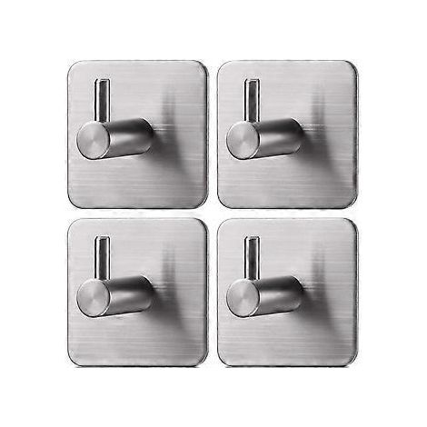 SZTXJ Klebehaken, Wandhaken, robuste Handtuchhaken, ideal für Bad, Dusche, Küche, Kleiderschrank und andere Räume, Edelstahl – 4er-Pack