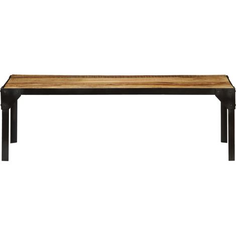 Maison Exclusive - Couchtisch Raues Massives Mangoholz und Stahl