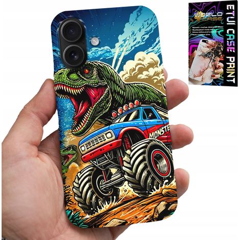iPhone 16 Hülle – Dinosaurier im Monstertruck-Design FÜR Kinder (1/5)
