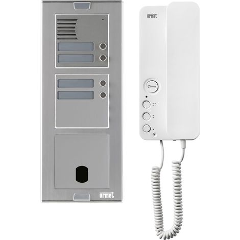 Kit Platine et poste audio Sinthesi Alu 4 boutons 3 modules 2VOICE programme URMET KASA83/04