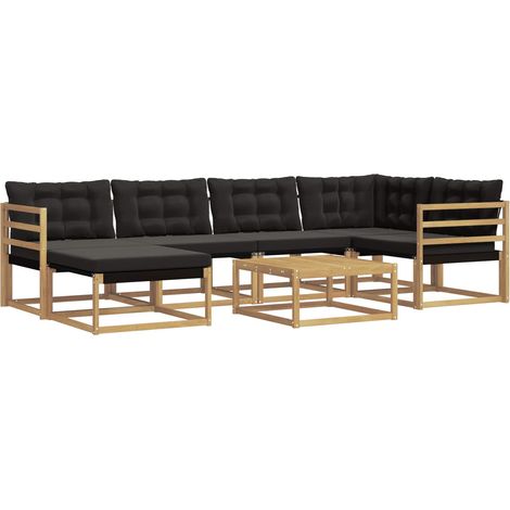 Outdoor Sofa Set 7 pcs White and Black 79 x 79 x 37 cm vidaXL (1/5)