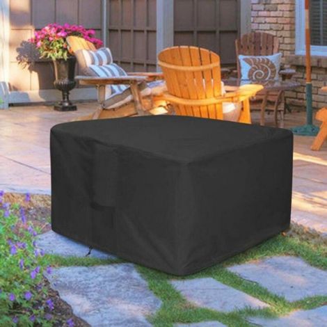 Housse de protection pour foyer extérieur - Unbrand - Carrée - Imperméable - Résistante - Noire - Dimensions 82x82x61 cm (1/4)