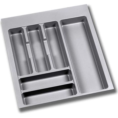 1 - Range Couverts - Organiseur Tiroir - Ajustable Pour Module 50cm - Plastique Gris - 40,4x43,6cm (1/5)