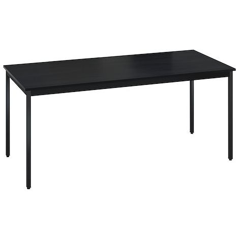 Table multi-usage plateau noir L 180 x P 80 cm Zonza - Piètement noir - Maxiburo
