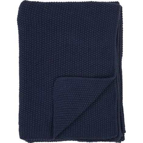 Plaid Santos in cotone riciclato blu notte 130×170 cm