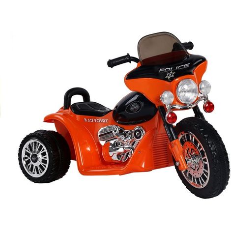 Triciclo a batería JT568 Policía para niños LED naranja (1/5)