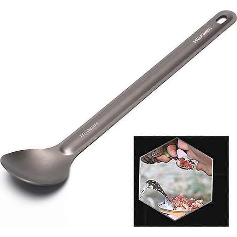 Cuillère/fourchette en titane, cuillère de camping, vaisselle d'extérieur, cuillère en titane à long manche