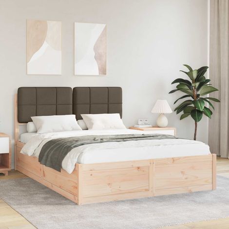 Estructura de Cama con Cabecera Tapizada Negro 160 x 200 cm vidaXL (1/5)