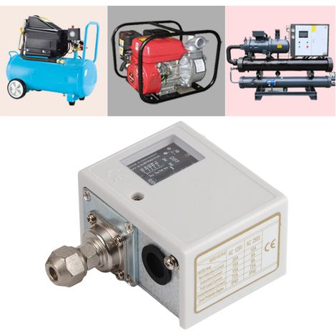 Pressostat SPC-120E pour chaudières, compresseurs d'air, séchoirs frigorifiques et refroidisseurs (contrôleur de pression 20 kg, interface standard AC125V/AC250V) (1/5)