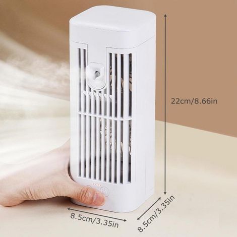 Climatiseur Evaporatif - Mini Ventilateur Portable 3 Vitesses - Humidificateur Intégré - USB Alimenté - Blanc (1/5)