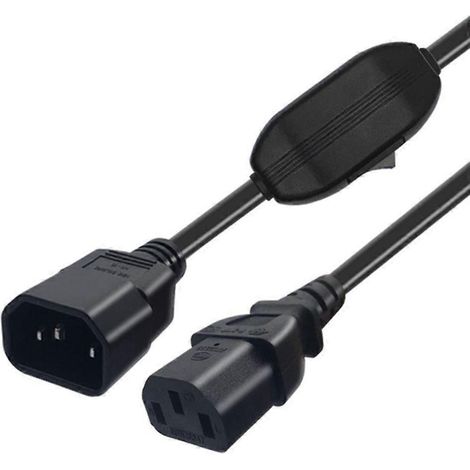 Câble d'extension d'alimentation avec interrupteurs IEC320 C14 vers C13, convertisseurs de 30 cm
