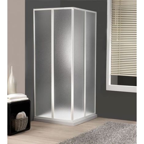 Box doccia angolare in alluminio e PVC con apertura scorrevole Regolabile (1/10)