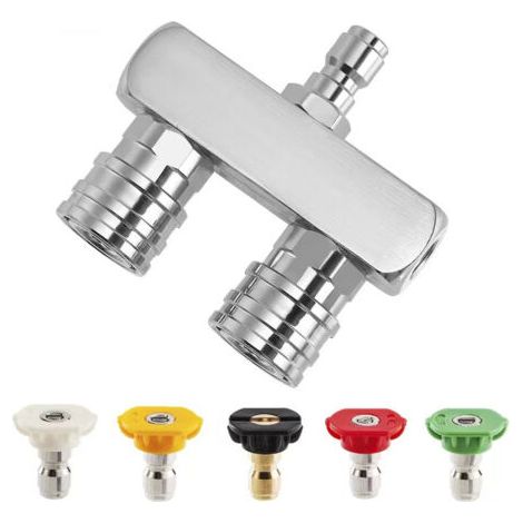 Buse Rotative Pour Nettoyeur Haute Pression, 1/4 Raccord Rapide Buse De Nettoyage à Turbine Rotative, Pistolet Nettoyeur Haute Pression (1/5)