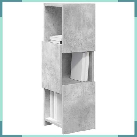 Meuble d'angle - 889816 - Gris béton - Bois d'ingénierie - 3 étagères (1/5)