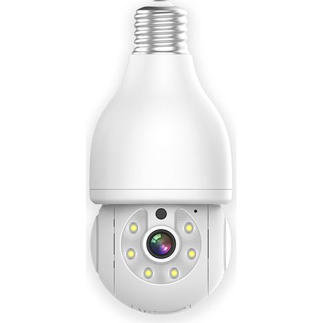 Caméra de surveillance domestique sans fil intégrée à une ampoule, avec vision nocturne couleur à 360 degrés et fonction PTZ. (1/4)