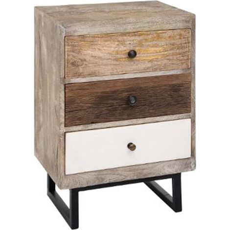 Table de Chevet 3 Tiroirs "Koval" 115cm Naturel (1/2)