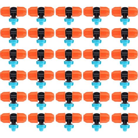 30 Pièces Buse de Brumisation Triple pour Arrosage Jardin, Tête d'Irrigation Sprinkler Adaptable Tuyau 9/12 (1/5)