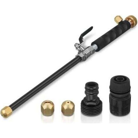 Haute Pression de Jet d'Eau Pistolet Nettoyeur Voiture Lance de Lavage Haute Pression avec Laiton Standard Tuyau d'arrosage Extrémité Rondelle 2 Buses en Laiton pour Vitres de Voiture-Fei Yu