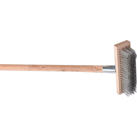 Brosse de nettoyage robuste pour sols et surfaces rugueuses, fil d'acier inoxydable, outil de nettoyage pour terrasses, 20 cm (1/5)