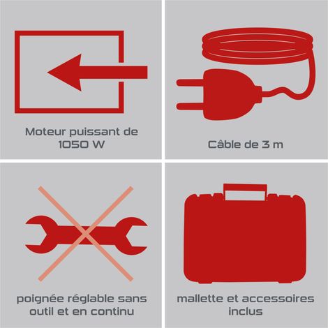 Practixx Marteau perforateur PX-BH-5 Practixx - 5J - Vario-Speed - 1050W - SDS-Plus - Coffret, forets et accessoires inclus — vue 3