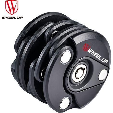 H844840A Lucchetto antifurto universale pieghevole per bicicletta, mini lucchetto antifurto in lega di alluminio, con 3 chiavi grigie, lucchetto a catena (1/5)