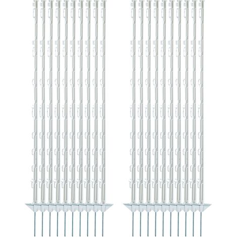Electra Kunststoffpfahl 125 cm mit Doppeltritt - weiß - 20 Stück Weidezaunpfähle