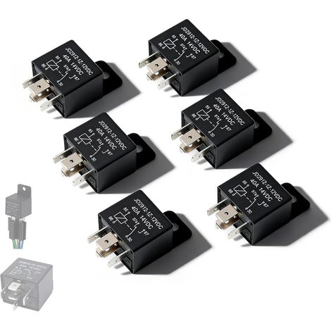 Relais 12V, Relais 12V 4 Broches, Commutateur De Puissance Relais Contacteur, Convient Pour Voitures, Véhicules Et Applications Électriques Industrielles (1/5)