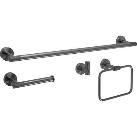 Set Badezimmerkleiderbügel Rea Grid Titanium (1/5)