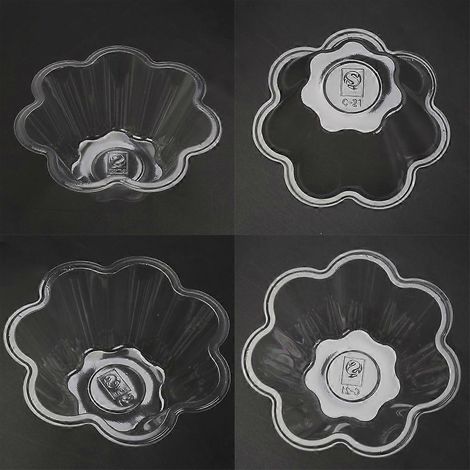 Lot de 10 bols jetables transparents en plastique pour glaces, soupes, bonbons et salades. Neufs pour la cuisine. (1/4)