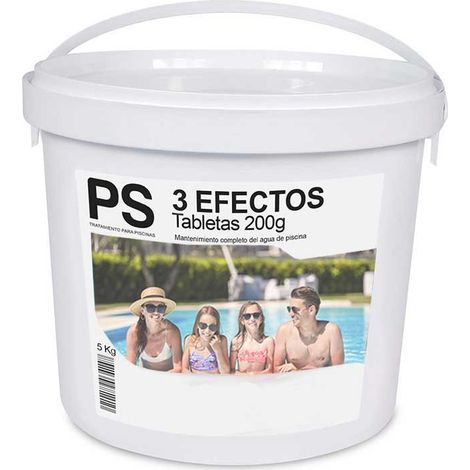 Chlore 3 Effets Comprimés 200 gr Multifonction - 5Kg  Taille: 25 Kg