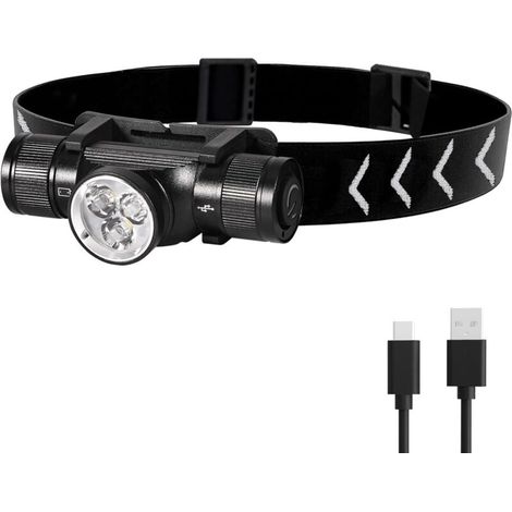 H330 Lampe Frontale, 1500 Lumens Lampe Frontale LED Rechargeable, IP66 Étanche Torche Frontale, 5 Modes d'Éclairage pour Cyclisme Camping Randonnée Bricolage [Classe énergétique A+++]